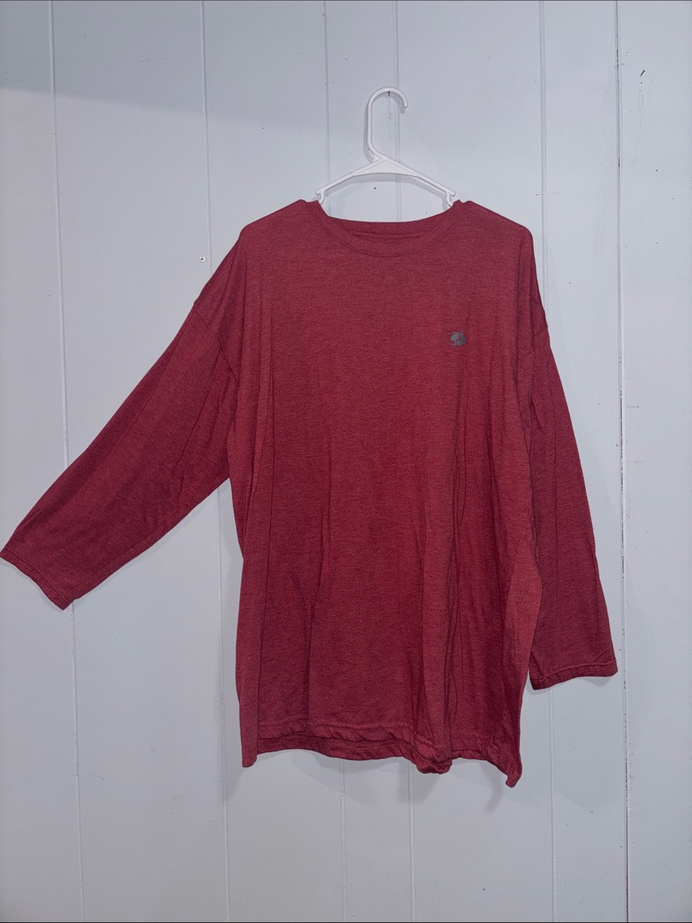 Mossy Oak Men's Long Sleeve Crewneck - Heather Maroon